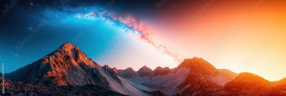 Aufkleber celestial landscape with distant stars and nebula scenic cosmic artwork for astronomy education and 