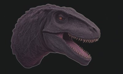 Fierce dinosaur portrait: detailed illustration of trex head with intense expression