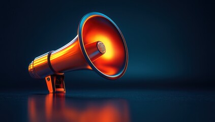 megaphone symbolizing sales promotion and excitement, vibrant marketing, advertising concept
