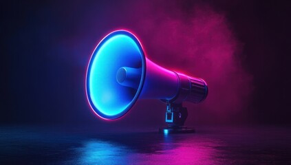 megaphone symbolizing sales promotion and excitement, vibrant marketing, advertising concept