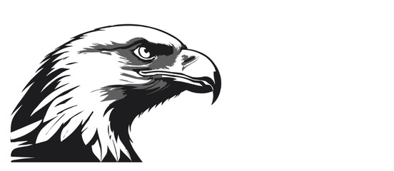 Eagle Silhouette in Monochrome Vector Art