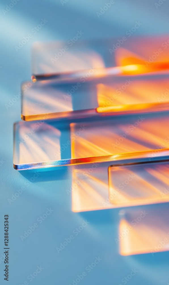 Poster futuristic prism smart glass devices illuminated transparent tech in bright hues for modern design a