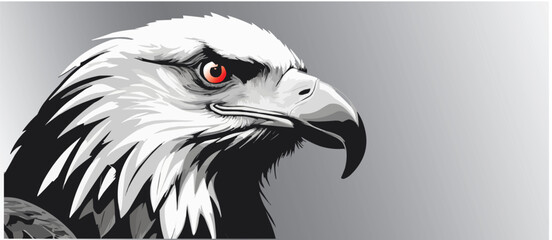 Eagle Silhouette in Monochrome Vector Art