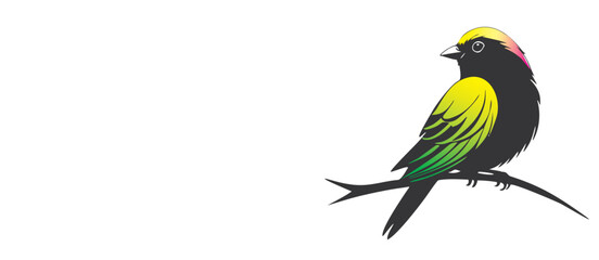 Minimalist Love Birds Silhouette on Branch - Black and White Art color