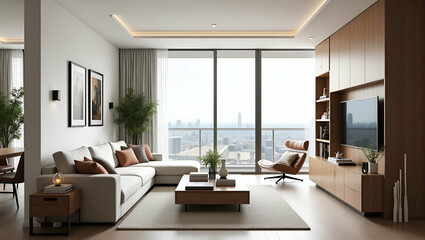 Fototapeta premium Modern Minimalist Furniture Set for Interior Design