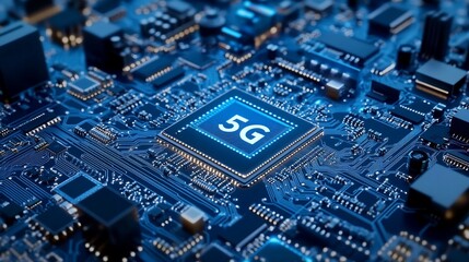 5G Chipset Circuit Board Technology Closeup