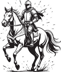 Fototapeta premium Knight soldier on horseback design