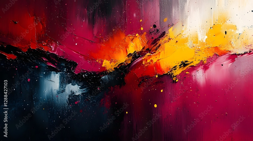 Leinwandbilder Mesmerizing abstract artwork featuring an explosion of vibrant bold colors and dynamic fluid textures