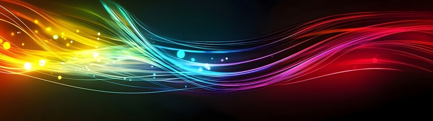 Mesmerizing abstract background of swirling waves of vivid neon lights luminous bokeh effects and a harmony of captivating colors and patterns  Futuristic digital