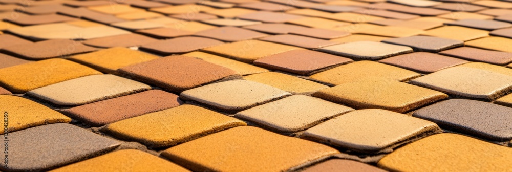 Poster geometric tile pattern for sustainable architecture warm terracotta textures for contemporary urban 