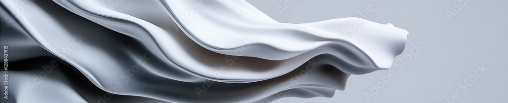 Leinwandbilder flowing digital ribbon art curved abstract forms in minimalist space - dynamic design for modern tec