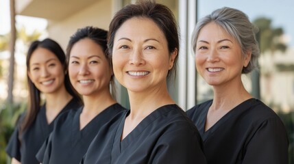 Empowering Health Diverse Female Healthcare Team in Natural Light - Strength and Unity for Modern Wellness Campaigns and Hospital Promotions