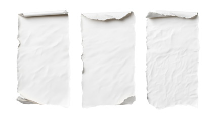 Crumpled white paper elements transparent background png format minimalist style creative design concepts