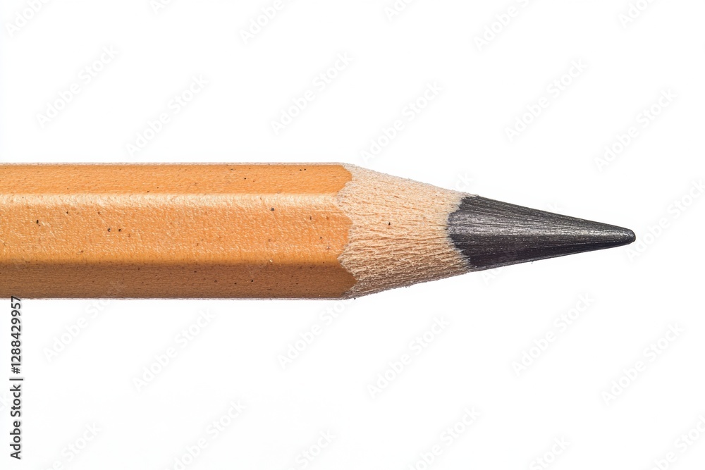 Aufkleber minimalist writing instrument display graphite pencil with detailed tip on white - educational conte
