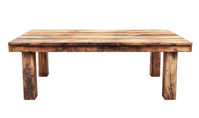 Empty wooden table isolated on transparent background