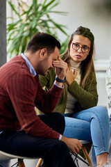 Supportive Friends Comforting Each Other During an Emotional and Personal Discussion