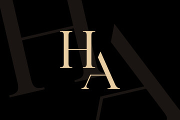 HA or AH letter logo icon design. Classic style luxury initials monogram.