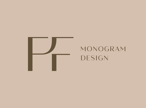 FF letter logo icon design. Classic style luxury initials monogram.