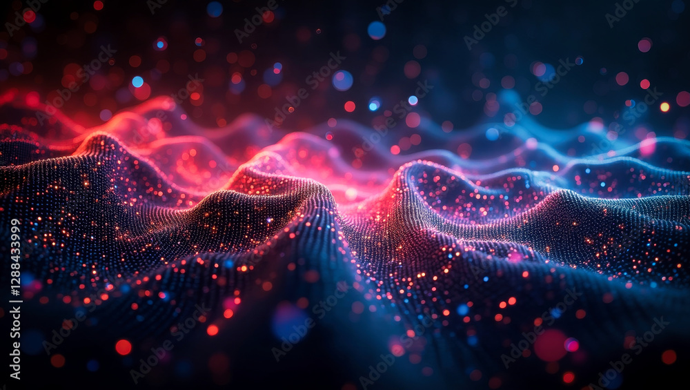 Poster binary code and complex layers of artificial intelligence abstract concept