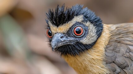 Fototapeta premium Close-up of a bird's head in a natural setting. Possible use Nature photography