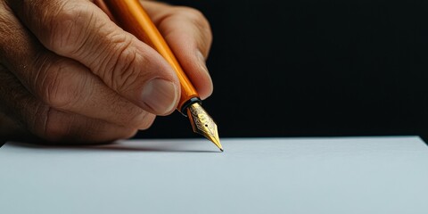 Minimalist Executive Authority Elegant Fountain Pen and Textured Paper for Luxury Business Documentation and Contracts in Modern Professional Environments