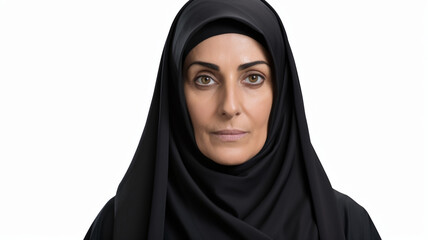 Naklejka premium arab woman wearing a black veil