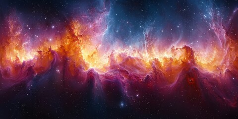 Naklejka premium Cosmic Explosion: Shock Waves and Filaments in a Supernova Remnant