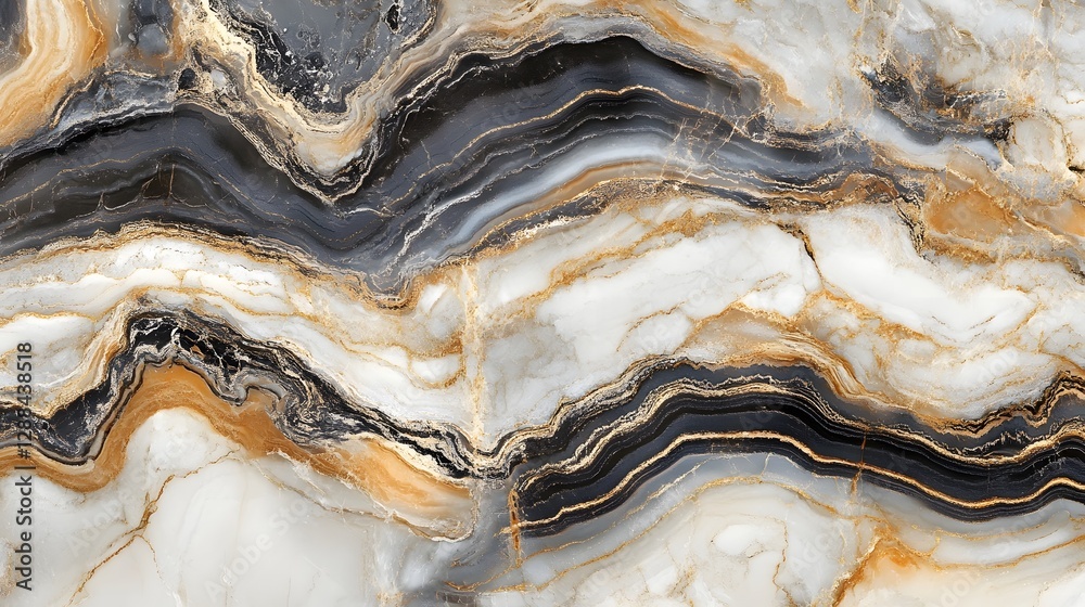 Aufkleber Mesmerizing Geological Formations in Earthy Tones Abstract Art  Captivating and fluid abstract patterns resembling natural mineral formations layers and textures in a modern elegant design