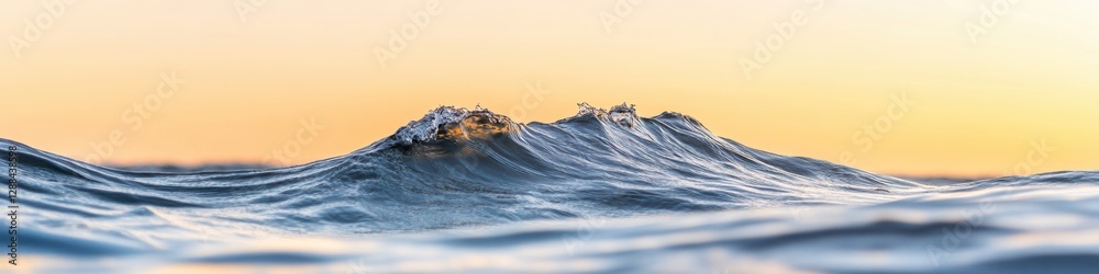 Poster fluid ocean elegance dynamic wave patterns captured in golden light - coastal imagery for contempora