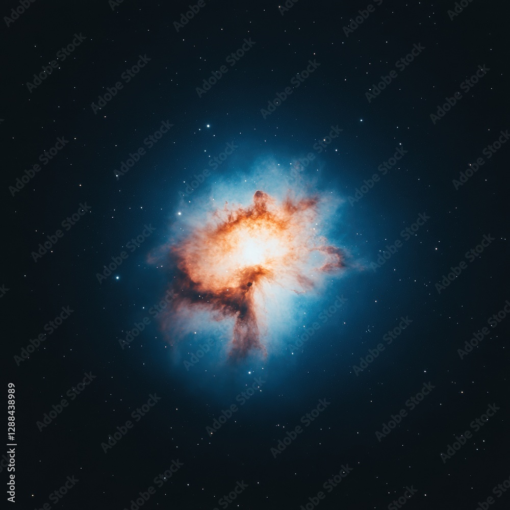 Poster vibrant nebula graph cosmic gas swirls and dust clouds in deep space - visual astrophysics for sci-t