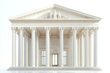 Obraz premium Majestic Classical Building Facade with Corinthian Columns White Marble Structure Architectural