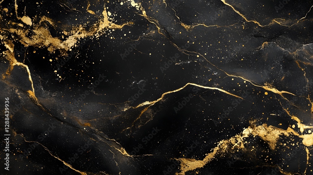 Aufkleber Mesmerizing golden marble texture with intricate crackle patterns and dynamic splatter effects creating a premium and luxurious background for high end designs presentations and wallpapers