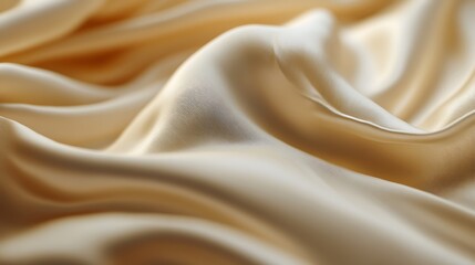 Fototapeta premium Elegant Beige Silk Fabric with Soft Waves and Delicate Texture