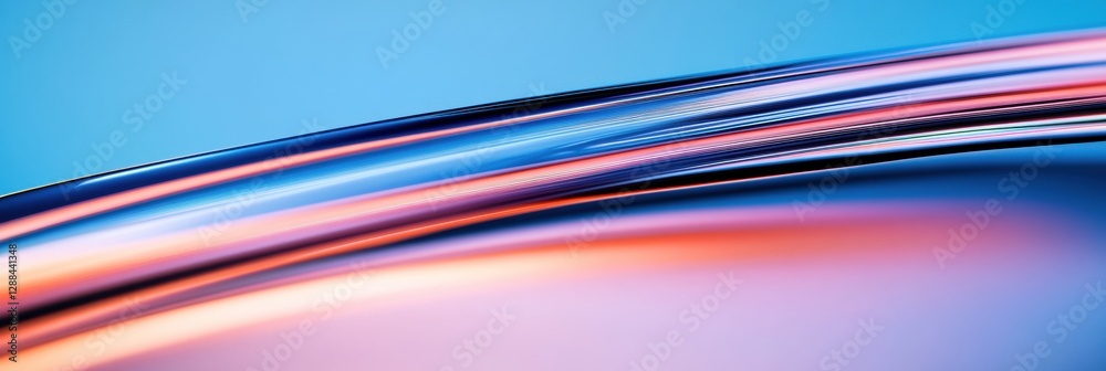 Aufkleber dynamic curved glass sculpture in contemporary ambient lighting - modern artistry for stylish interi