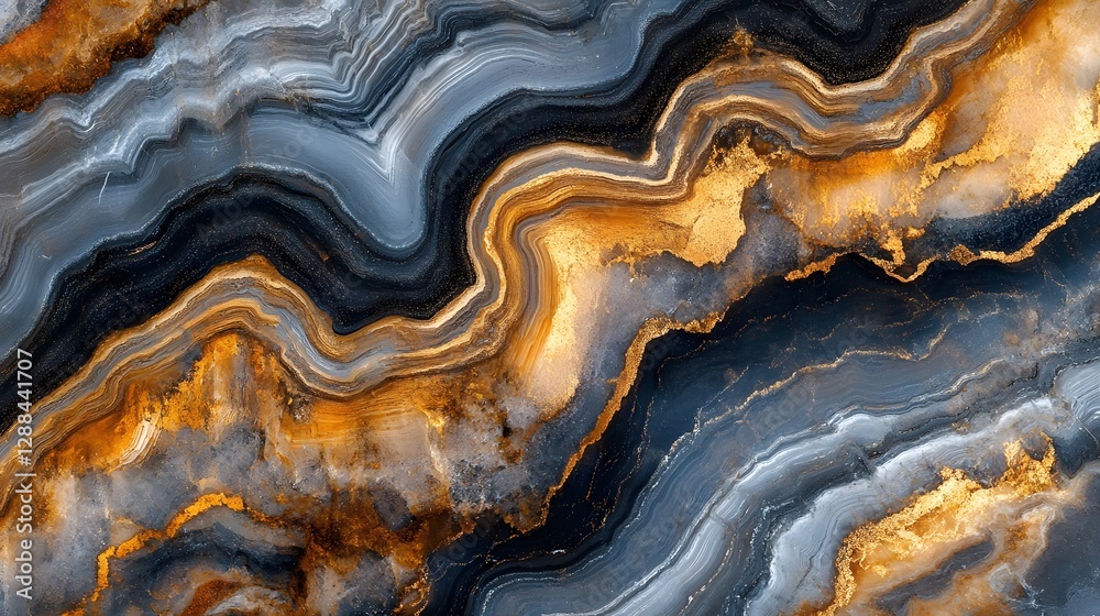 Poster Mesmerizing Marble Swirls and Waves of Color and Texture   Abstract Geological Formations with Captivating Patterns and Vibrant Hues Ideal for Premium Design and Decor Needs