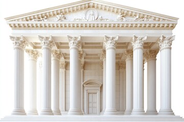 Naklejka premium Majestic Classical Temple Facade with Corinthian Columns and Intricate Pediment