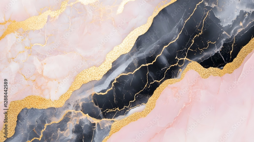 Poster Mesmerizing Marble Texture with Golden Veining   Elegant Abstract Background for Luxury Contemporary and High End Design Applications  Captivating Fluid Patterns Layers