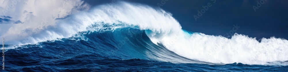 Poster dynamic ocean power captivating wave wall with sea spray texture - marine energy visualization for e
