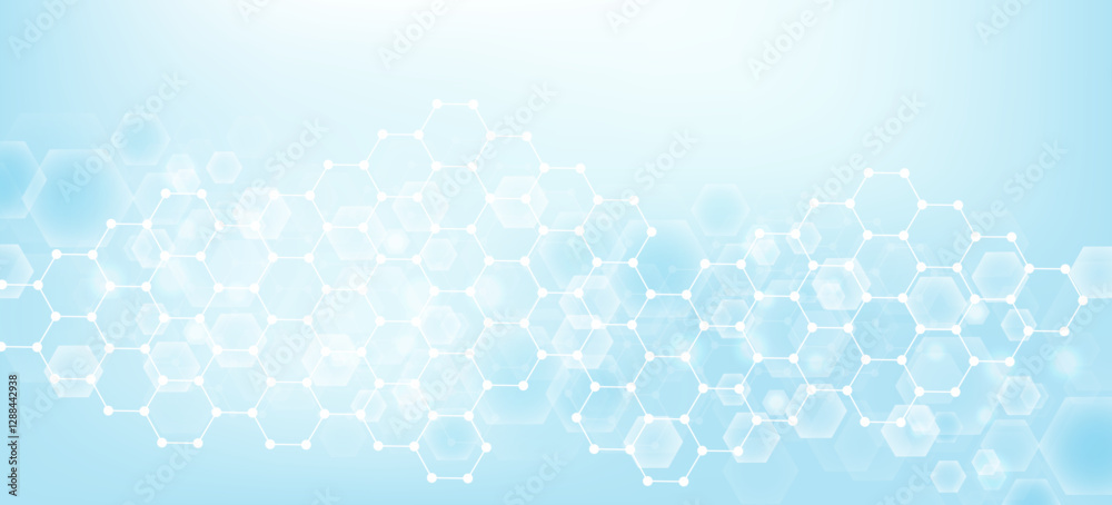Canvas Prints modern health care abstract background with lines, dots and hexagons. medical innovation banner temp