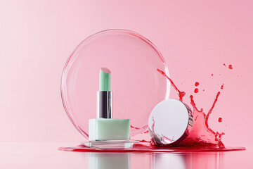 Mint lipstick and liquid burst