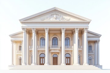 Obraz premium Grand Neoclassical Mansion Exterior Elegant Architecture Columns Facade Building Design