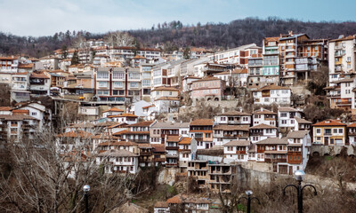 Panorama view of the stunning historic town of Veliko Tarnovo, Bulgaria
