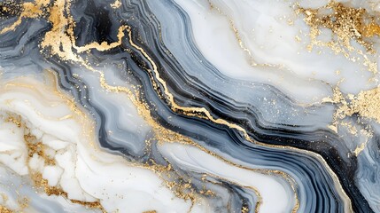 Mesmerizing Marble Texture with Striking Golden Accents   Captivating Abstract Background with Fluid Swirls Intricate Patterns and Luxurious Metallic Embellishments