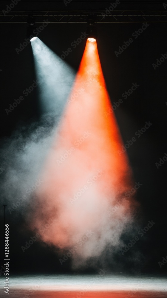 Aufkleber dynamic stage lighting with truss system in modern concert venue - highlighting high-end event desig