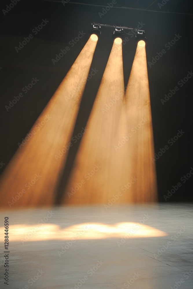 Leinwandbilder dynamic stage lighting cutting-edge beam formations in hazy venue for immersive entertainment experi