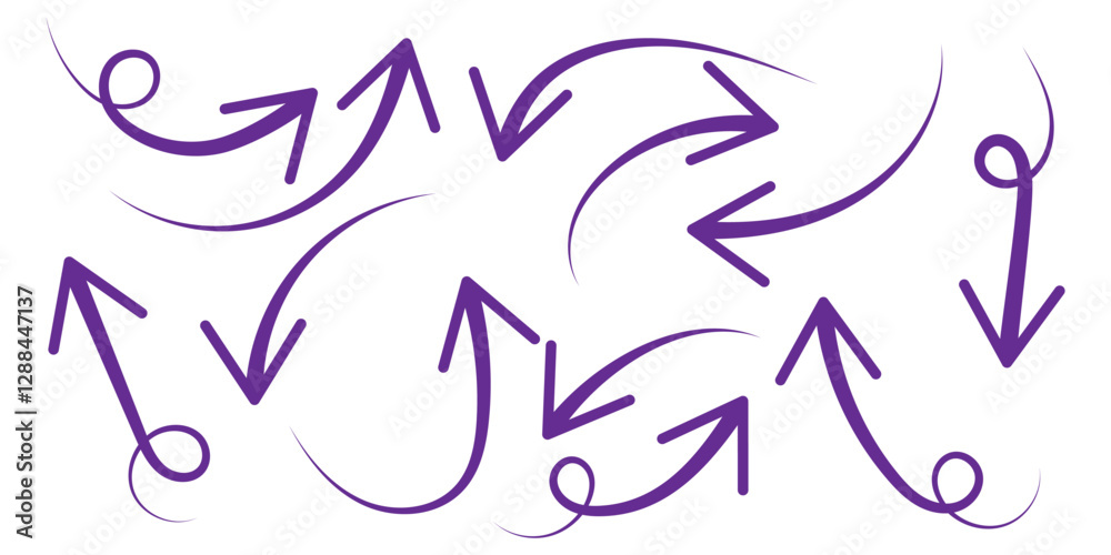 Canvas Prints set of hand drawn vector arrows doodle on white background. design element vector illustration.