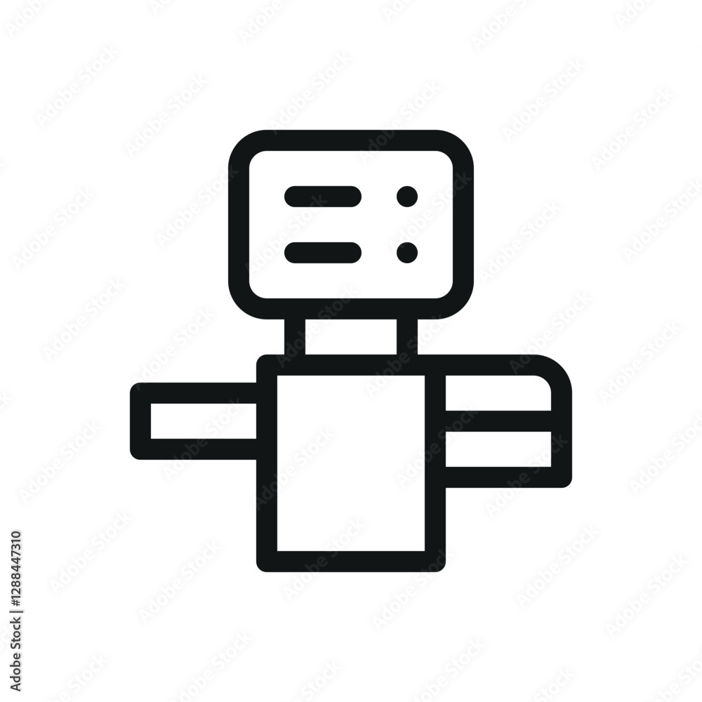 Poster self-service checkout line icon, self service checkout machine vector symbol with editable stroke