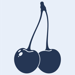cherries vector illustration silhouette