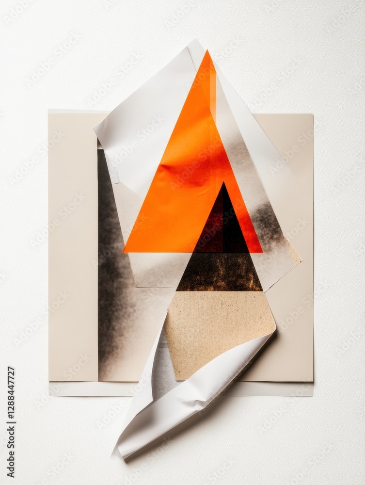 Aufkleber geometric design evolution abstract paper sculptures with bold textures for innovative interior conc