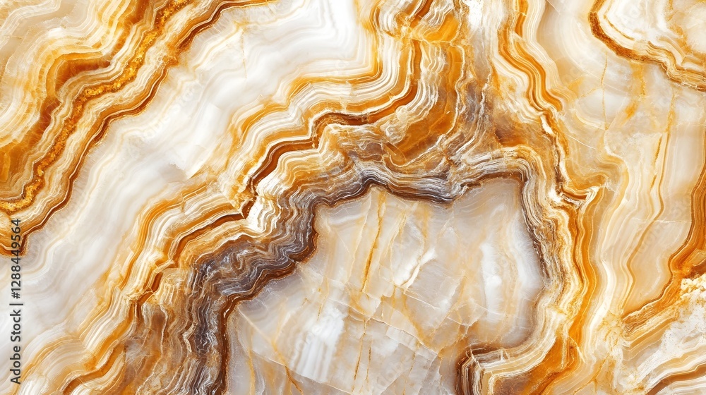 Poster mesmerizing natural stone texture with vibrant amber and beige hues showcasing intricate swirls wavy
